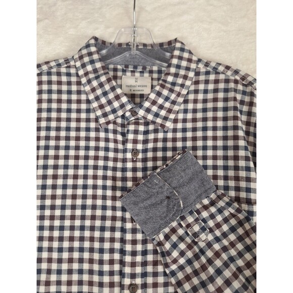 Mutual Weave Long Sleeve Blue Plaid Check Flannel Button Up Shirt Men's XL - Picture 1 of 14
